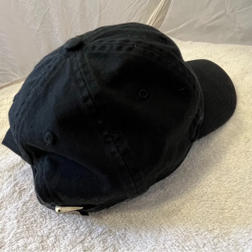 Black Baseball Cap with White Logo